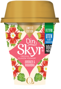 Skyr med rabarbra og jordbær