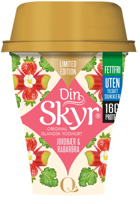 Skyr med rabarbra og jordbær